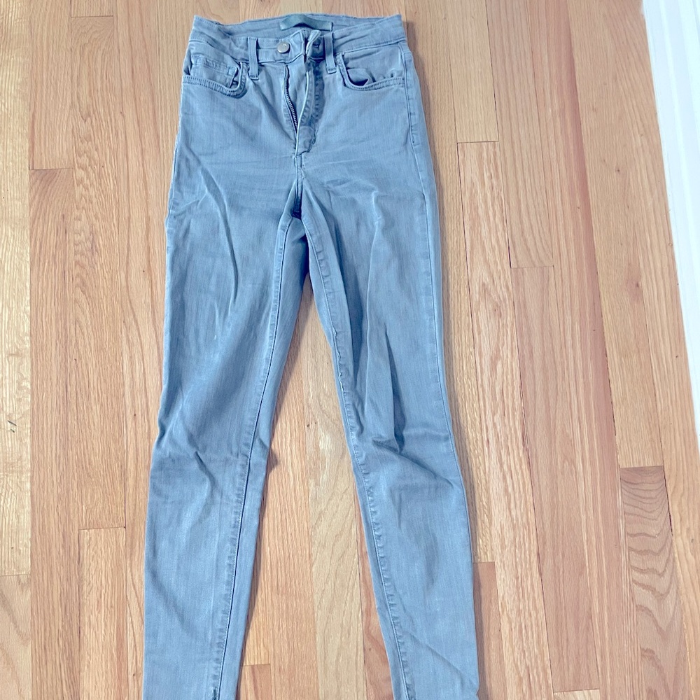 Gray blue Joe’s, super flattering! The Charlie. High waisted skinny